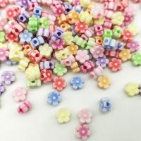 Acrylic Jewelry Beads, Flower, DIY, mixed colors, 10mm, Approx 