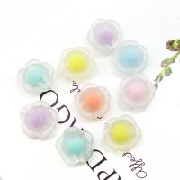 Bead in Bead Acrylic Beads, Flower, DIY & frosted, mixed colors, 12mm, Approx 