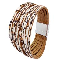 Leatheroid Cord Bracelets, Synthetic Leather, with Magnet, fashion jewelry & multilayer & for woman Approx 8.07 Inch 