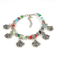 Zinc Alloy Turquoise Bracelets, with turquoise, silver color plated, fashion jewelry & for woman Approx 6.89 Inch 