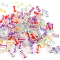 Zweifarbige Acryl Perlen, Rechteck, DIY, gemischte Farben, 6x13x6mm, ca. 1000PCs/Tasche, verkauft von Tasche