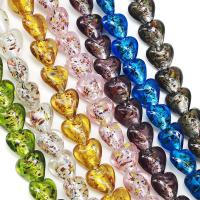 Silver Foil Lampwork Beads, Heart, DIY Approx 