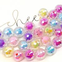 Bead in Bead Acrylic Beads, Round, DIY & faceted, mixed colors, 16mm, Approx 