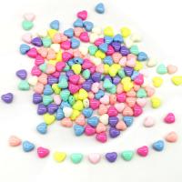 Solide Acryl Perlen, Herz, DIY, gemischte Farben, 7mm, ca. 100PCs/Tasche, verkauft von Tasche