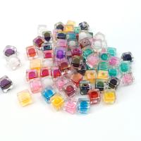 Bead in Bead Acrylic Beads, Square, DIY & enamel & half-drilled 12mm, Approx 