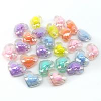 collier en perle acrylique , coeur, DIY, couleurs mélangées Environ Vendu par sac