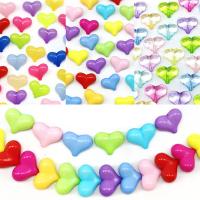 Акриловые ювелирные изделия Бисер, Акрил, Сердце, DIY, Много цветов для выбора Приблизительно 30ПК/сумка, продается сумка