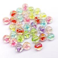 Zweifarbige Acryl Perlen, rund, DIY, gemischte Farben, 10mm, ca. 50PCs/Tasche, verkauft von Tasche