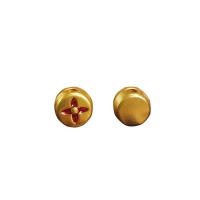 Zinc Alloy Large Hole Beads, Round, gold color plated, DIY & enamel, golden 
