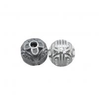 Sterling Silver Beads, 925 Sterling Silver, Round, plated 
