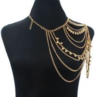 alliage de zinc Chaînes d'épaule, Placage, bijoux de mode & multicouche & pour femme & avec strass, doré cm, Vendu par PC