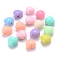 Solide Acryl Perlen, Herz, AB Farben plattiert, DIY, gemischte Farben, 14x15mm, 20PCs/Tasche, verkauft von Tasche