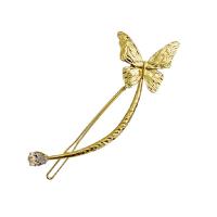 Hair Clip, Zinc Alloy, Butterfly, plated, fashion jewelry & for woman & with rhinestone, mixed colors, 115mm 