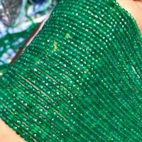 Abalorios de Ágata Verde, Cúbico, pulido, Bricolaje & facetas, verde, 2.5mm, longitud:38 cm, Vendido por UD