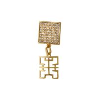 Cubic Zirconia Micro Pave Brass Pendant, real gold plated, Unisex & micro pave cubic zirconia, 24mm, Approx 