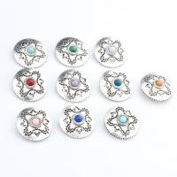 Zinc Alloy Slide Charm, with Resin, Round, antique silver color plated, DIY 29mm, Approx 
