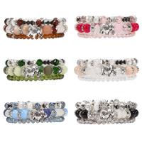 Bracelets de perle de bijou en verre, alliage de zinc, avec Des billes de verre & cristal & Acrylique, Réglable & multicouche & pour femme, plus de couleurs à choisir Environ 6.69 pouce, Vendu par PC