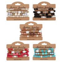 Bracelets de perle de bijou en verre, alliage de zinc, avec Des billes de verre & strass & Acrylique, Réglable & multicouche & pour femme, plus de couleurs à choisir Environ 6.69 pouce, Vendu par PC