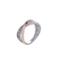 Zinc Alloy Finger Ring, plated, Unisex & micro pave cubic zirconia & hollow, two different colored 
