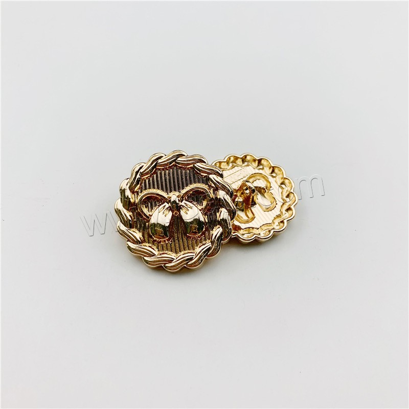 Zinc Alloy Shank Button, Round, plated, bowknot design & DIY & different size for choice, more colors for choice, Sold By PC