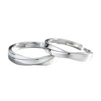 Couple Finger Rings, 925 Sterling Silver, polished, adjustable & for couple, silver color 