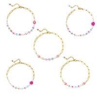 Bracelets acryliques, laiton, avec Acrylique, Placage de couleur d'or, bijoux de mode & pour femme, Or, 230mm, Vendu par PC