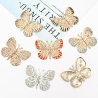 Mobile Phone DIY Decoration, Zinc Alloy, Butterfly, plated, with rhinestone 