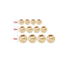 Brass Jewelry Beads, Round, 14K gold plated, DIY Approx 
