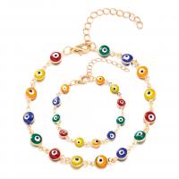 Evil Eye Bracelet Bijoux, alliage de zinc, Placage, bijoux de mode & styles différents pour le choix & pour femme & émail, multicolore, Vendu par brin