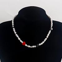 Plastic Pearl Necklace, Zinc Alloy, with ABS Plastic Pearl & Acrylic, with 5cm extender chain, fashion jewelry & ying yang & for woman, multi-colored cm 