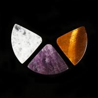 Mixto abalorio de piedra preciosa , Piedra natural, Abanico, Bricolaje & diferentes materiales para la opción, más colores para la opción, 40x30mm, Vendido por UD