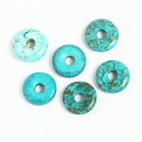 Synthetic Turquoise Pendants, Synthetic Blue Turquoise, Donut, Unisex, blue 