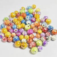 Acrylic Jewelry Beads, Round, stoving varnish, DIY mixed colors 