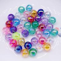 Plating Acrylic Beads, Round, DIY mixed colors 