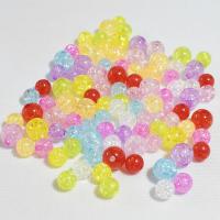 Crackle Acrylic Beads, Round, stoving varnish, DIY mixed colors 