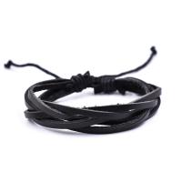 Synthetic Leather Bracelet, handmade, Adjustable & fashion jewelry & Unisex 180mm 
