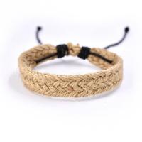 Linen Bracelet, handmade, Adjustable & braided bracelet & Unisex, original color 
