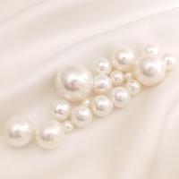 Half Drilled Shell Beads, Shell Pearl, Round, DIY & half-drilled, white 