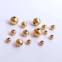 Brass Jewelry Beads, Round, gold color plated & DIY & matte 