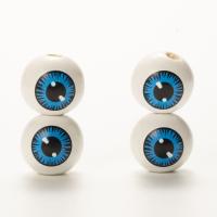 Cuentas de madera de impresión, Hemu+Abalorios, Esférico, con patrón de ojo & Bricolaje, azul, 16mm, Vendido por UD