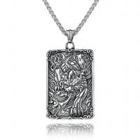 титан Свитер ожерелье, Прямоугольная форма, полированный, Мужский & чернеют, оригинальный цвет длина:Приблизительно 23.62 дюймовый, продается PC