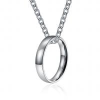 титан Свитер ожерелье, с 1.96 inch наполнитель цепи, кольцо форма, полированный, разный размер для выбора & разные стили для выбора & Мужский, оригинальный цвет, длина:Приблизительно 23.62 дюймовый, продается PC