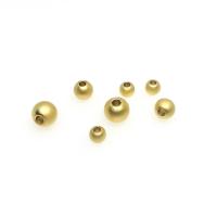 Brass Jewelry Beads, Round, matte gold color plated, DIY 