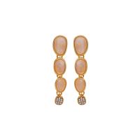Cats Eye Earring, Zinc Alloy, with Cats Eye, gold color plated, fashion jewelry & for woman, pink 