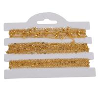 Bijoux chaîne de fer, Cuivre-Coated-Fer, Placage de couleur d'or, DIY, 1.5mm,2mm Vendu par sac