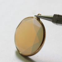 Agate Brass Pendants, with Brass, Flat Round, gold color plated, Unisex & faceted 