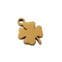 Stainless Steel Clover Pendant, 304 Stainless Steel, Four Leaf Clover, Vacuum Ion Plating, DIY, golden 
