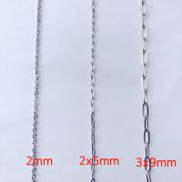 Stainless Steel Oval Chain, 304 Stainless Steel, with plastic spool, DIY original color, Approx 