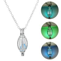 Luminated Necklace, Zinc Alloy, with Night-Light Stone, with 5cm extender chain, platinum color plated, fashion jewelry & adjustable & for woman cm 
