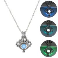Luminated Necklace, Zinc Alloy, with Night-Light Stone, Ghost, platinum color plated, fashion jewelry & Unisex cm 